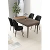 Hanah Home Set Trpezarijski sto i 4 stolice Nil, Braon-crni