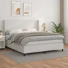 Vidaxl Box spring postelja z vzmetnico bela 180x200 cm umetno usnje