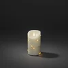 Konstsmide Christmas LED sveča iz voska, kremasta barva Svetlobna barva jantar Višina13cm - kremno bela, srebrna