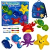 AnP-29673 Kreativni set za šivanje LEAN TOYS: prikupni morski filci (6 kosov)