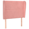 Vidaxl Vzglavje z ušesi roza 103x23x118/128 cm žamet