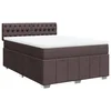 Vidaxl Box spring postelja z vzmetnico temno rjava 140x200 cm blago
