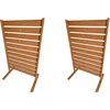 Costway Set 2 panelov za zasebnost ograje 93x63,5 cm videz lesa