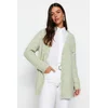 Trendyol Mint Buttons V-Neck Knitwear Cardigan