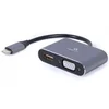 Adapter A-USB3C-HDMIVGA-01 USB Type-C to HDMI + VGA sivi
