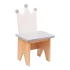 Personalized Wooden Kids’ Chair – Unique Design & Premium Quality! – Crown White + Grey tips + Grey seat