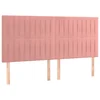 Vidaxl Vzglavje postelje roza 200x5x118/128 cm žamet