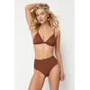 Trendyol Brown High Waist Regular Bikini Bottom