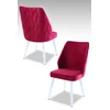 HANAH HOME Set 2 stolice Pufi Tile Red White