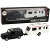 slomart LEAN TOYS Set vozil: Jeep s počitniško prikolico, kovinski elementi