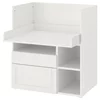 SMASTAD Radni sto, bela s okvirom/s 2 fioke, 90x79x100 cm