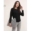 Sinsay - Bluza sa ukrasnim cirkonima i naborima i dodatkom viskoze - crno