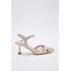 Trendyol Beige Pointed Toe Thin Heel Womens Classic Heeled Shoes TAXSS25TO00029
