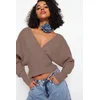 Trendyol Milla Ženski duks Twoaw21Kz1277, Taupe-Brown