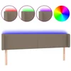 Vidaxl LED posteljno vzglavje taupe 183x16x78/88 cm blago