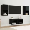 TV zidni ormari Zidne 4 pcs Crni hrast Konstruirano drvo
