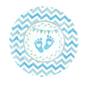 Papirnati krožnik Baby Shower Modri Odtisi, 22,86 cm, 6 kosov