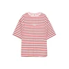 Pull&Bear Široka majica PACIFIC RAYAS ognjeno rdeča / pastelno rdeča / bela