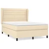 Vidaxl Box spring postelja z vzmetnico krem 140x200 cm blago