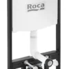 A89P86002E: Roca ACTIVE podometni kotliček (4’5/3) + aktivirna tipka AC4 BELA + WC školjka brez roba + WC deska – počasno zapiranje