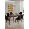 HANAH HOME Rasklopivi trpezarijski sto i stolice (7 delova) Enya Baroque Black