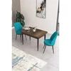 Hanah Home trpezarijski set Nil, sto i 2 stolice, ploča u dekoru drveta Baroque, tirkizna tkanina Babyface