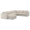 VIMLE Ugaona sofa, 5-sed, s lenjivcem/Gunnared bež