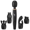 SuperLove Deluxe Massage Wand Kit with 4 Attachments & LED Display Black