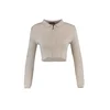 Trendyol Beige Crop Zippered Knitwear Cardigan