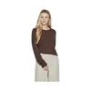 Vila Noos Ril O-Neck L/S - Coffee Bean Kostanjeva