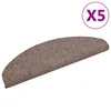 Vidaxl Preproge za stopnice samolepilne 5 kosov 65x21x4 cm svetlo rjave polkrožne velike