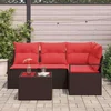 Set sofe s jastukom 5 pcs Smeđa poliratan