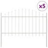 Vidaxl Vrtna ograja 5 szt. Bela 170 x 140 cm Prašno lakirano jeklo