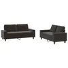 2-dijelni set sofa crni od tkanine