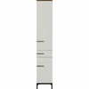 Sivo-bež visoka kopalniška omarica v orehovem dekorju 34x190 cm Yonkers - Germania