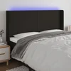 Vidaxl vidaXL Vzglavje postelje z LED diodo črno 183x16x118/128 cm blago