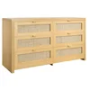 VEVOR Komoda 6 predalov ratan 1445x45x795 cm barva burlywood