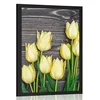 Plakat rumeni tulipani na lesenem ozadju - 30x45 silver