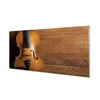 tulup.si Slika na steklu Violina na lesu 140x70 cm 2 obešalnika