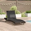 vidaXL Ležalnik z blazino 1-oseba Rjava 197 x 70 x 82 cm Poly ratan