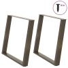 Noge za blagovaonski stol U-oblik 2 kom Prirodni čelik 100 x (72-73) cm Čelik