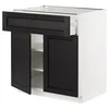 METOD / MAXIMERA Podni element s fiokom/2 vrata, bela/Lerhyttan crno bajcovano, 80x60 cm
