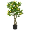 vidaXL Umetno limonovo drevo 234 listov 90 cm zelena