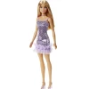 Mattel Barbie: Sijajna oblačila - Punčka z rjavimi lasmi in vijolično obleko (HJR93)