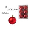 Novogodišnje kugle crvene 6/1 6CM