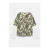 Pull&Bear Majica STWD zelena/kaki/bela