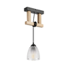 Luster na sajli LEANDRA 1xE27/15W/230V hrast/crna