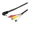Avdio/video kabel Jack (3,5 mm) moški - 3x CINCH moški, 1,5 m, 4-polni jack 90&deg;, črn, Logo blister