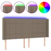 Vidaxl LED posteljno vzglavje taupe 183x16x118/128 cm blago