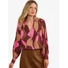 love & roses Bluza brokat/temno rjava/svetlo roza/burgund